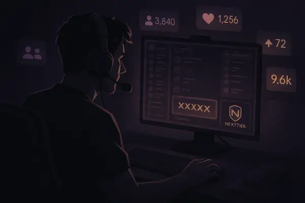 Streamer or influencer promoting NextTier to their gaming audience